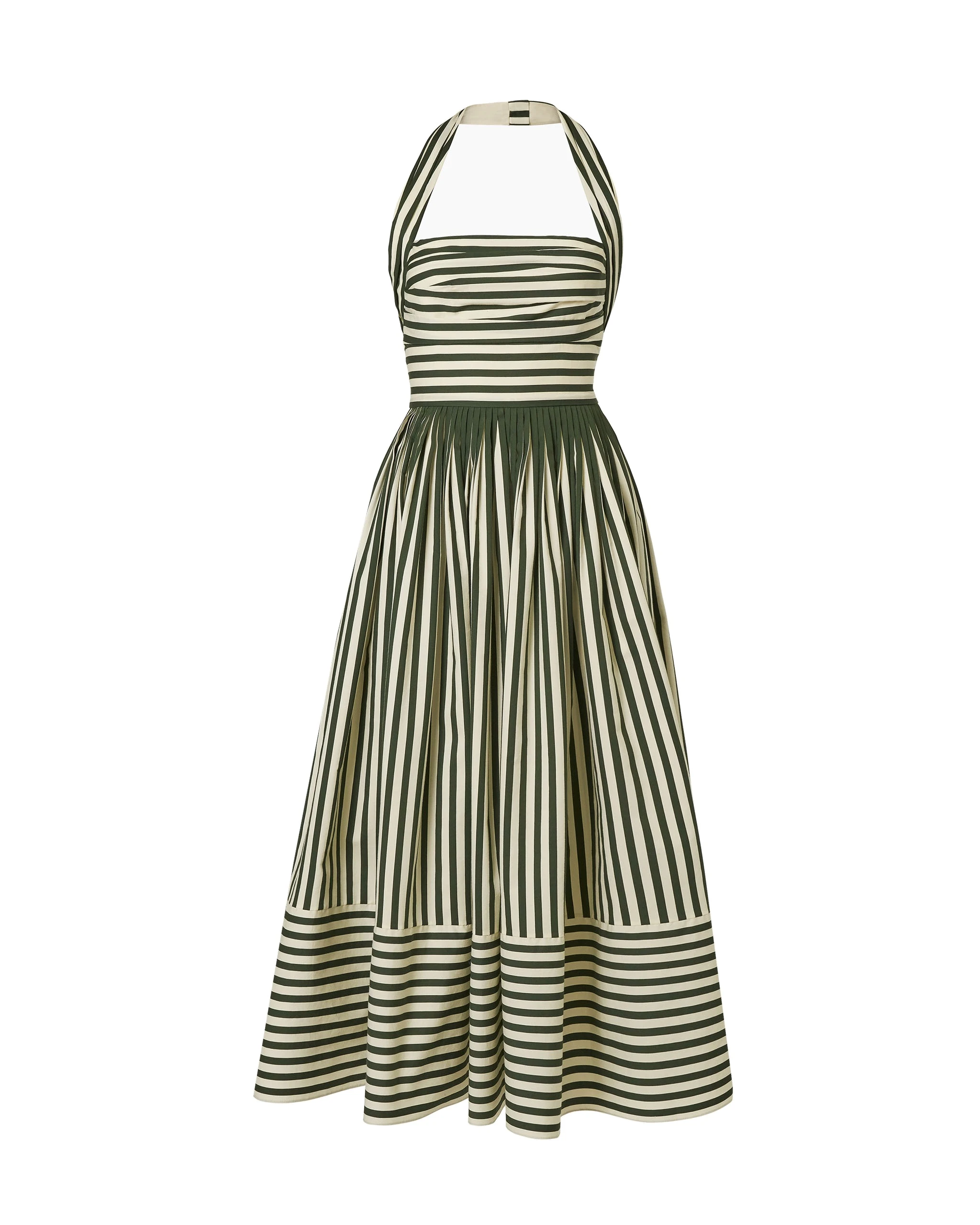 Carolina Herrera Striped Halterneck Midi Dress | Dresses | Luxury Shoes Carolina Herrera Striped Halterneck Midi Dress