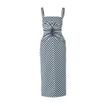 Carolina Herrera Striped Pencil Dress with Ruching