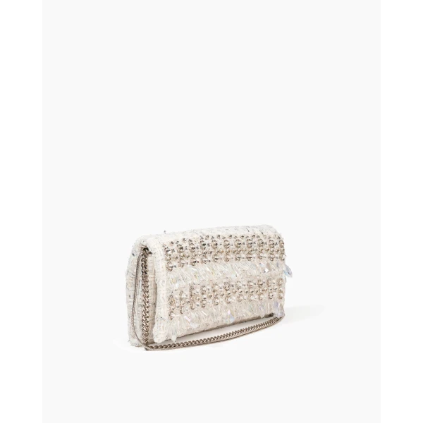 Carolina Herrera Tweed Clutch with Raindrop Embroidery, view 4