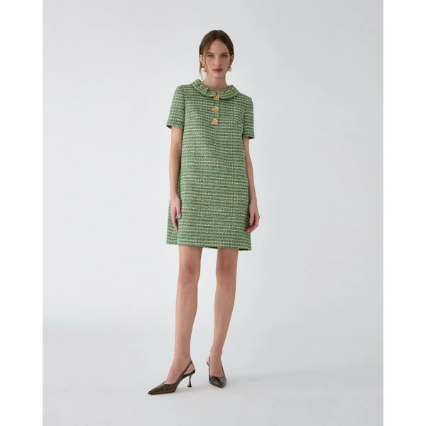 Carolina Herrera Tweed Mini Dress, view 2