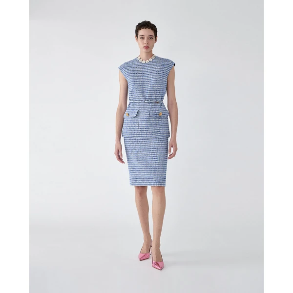 Carolina Herrera Tweed Pencil Skirt, view 2