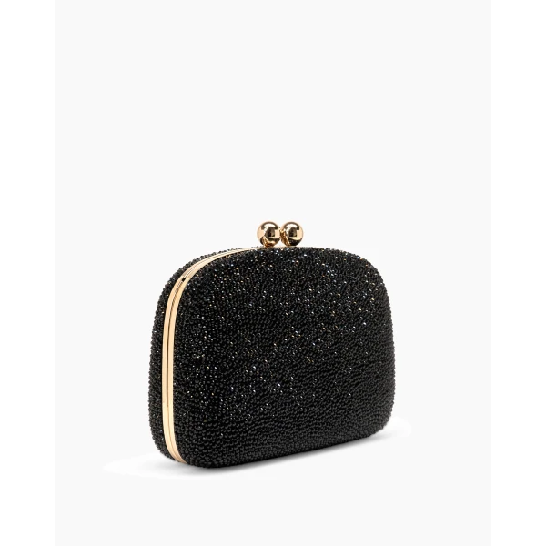 Carolina Herrera Vega Crystal Clutch in Black, view 3