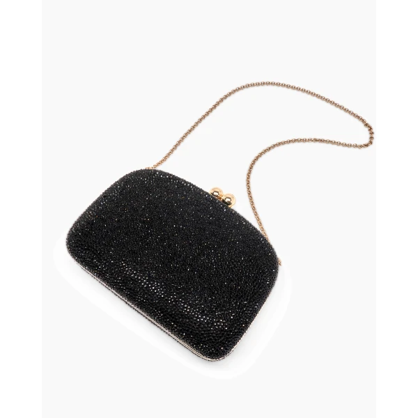 Carolina Herrera Vega Crystal Clutch in Black, view 6