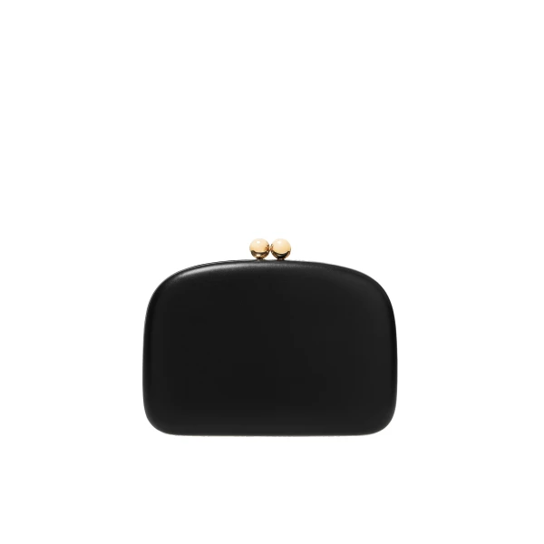 Carolina Herrera Vega Leather Clutch in Black