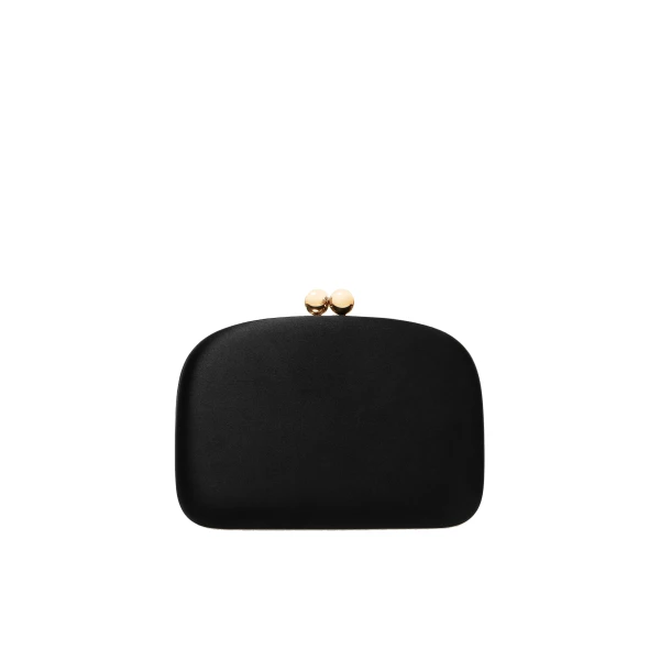 Vega Satin Clutch in Black