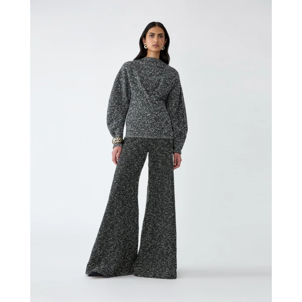 Carolina Herrera Wide-Leg Tweed Diane Pants, view 2
