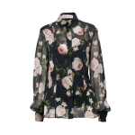 Carolina Herrera Winter Floral Silk Chiffon Isabella Shirt