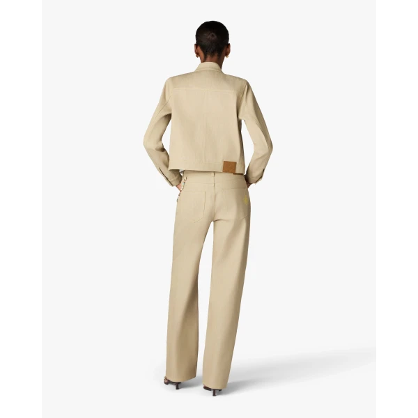 Casablanca Beige Desert Canvas Denim Jacket | Denim | Luxury Shoes 