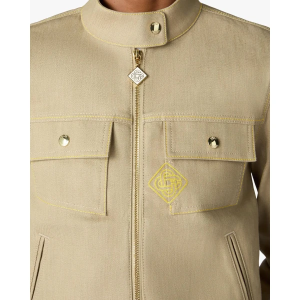 Casablanca Beige Desert Canvas Denim Jacket | Denim | Luxury Shoes 