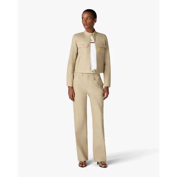 Casablanca Beige Desert Canvas Denim Jeans | Denim | Luxury Shoes 
