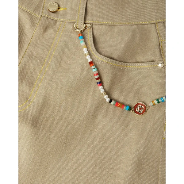 Casablanca Beige Desert Canvas Denim Jeans | Denim | Luxury Shoes 