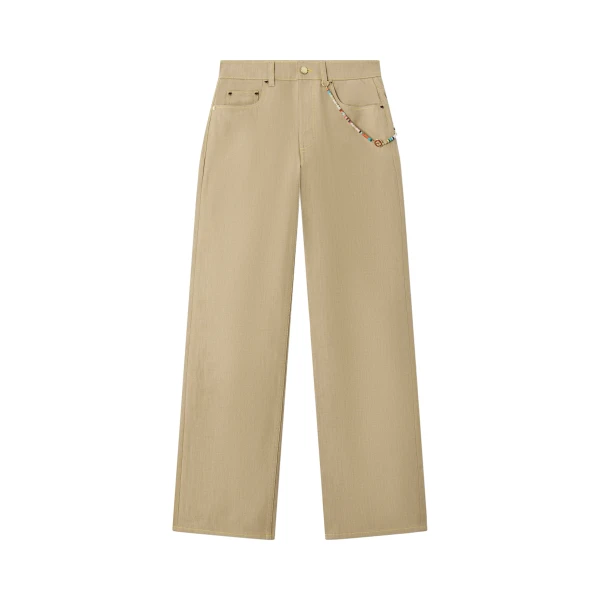 Casablanca Beige Desert Canvas Denim Jeans | Denim | Luxury Shoes 