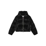 Casablanca Black Lacquered Cropped Nylon Puffer Down Jacket | Jackets | Luxury Shoes 