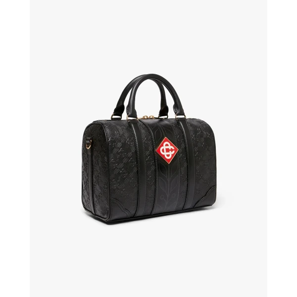 Casablanca Black Mini Monogram Weekender Bag | Totes & Top-Handle Bags | Luxury Shoes 