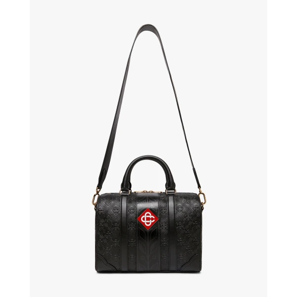 Casablanca Black Mini Monogram Weekender Bag | Totes & Top-Handle Bags | Luxury Shoes 