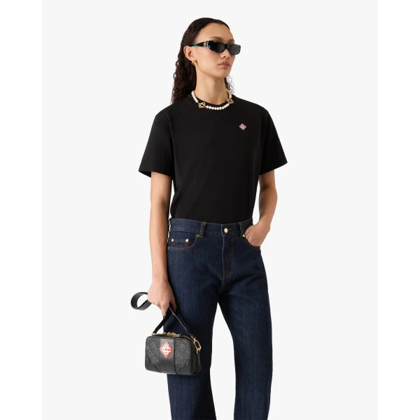 Casablanca Black Monogram Crossbody Bag | Shoulder & Crossbody Bags | Luxury Shoes 