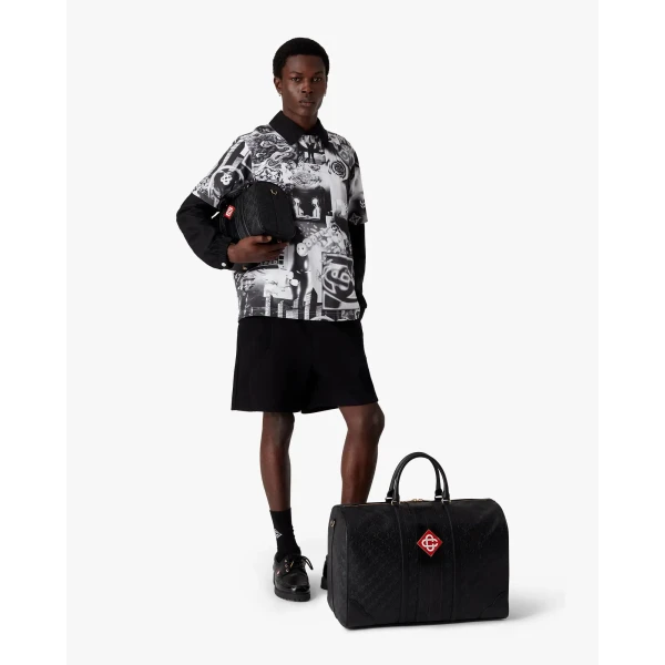 Casablanca Black Monogram Weekender Bag | Totes & Top-Handle Bags | Luxury Shoes 