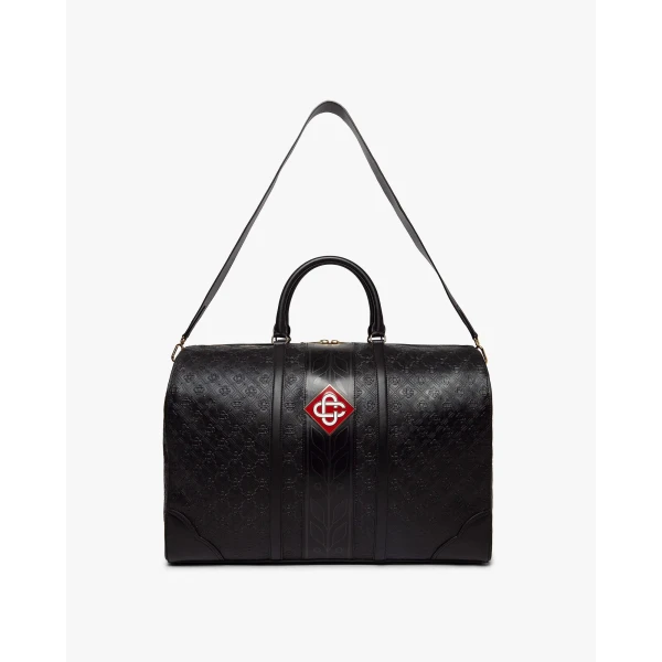 Casablanca Black Monogram Weekender Bag | Totes & Top-Handle Bags | Luxury Shoes 