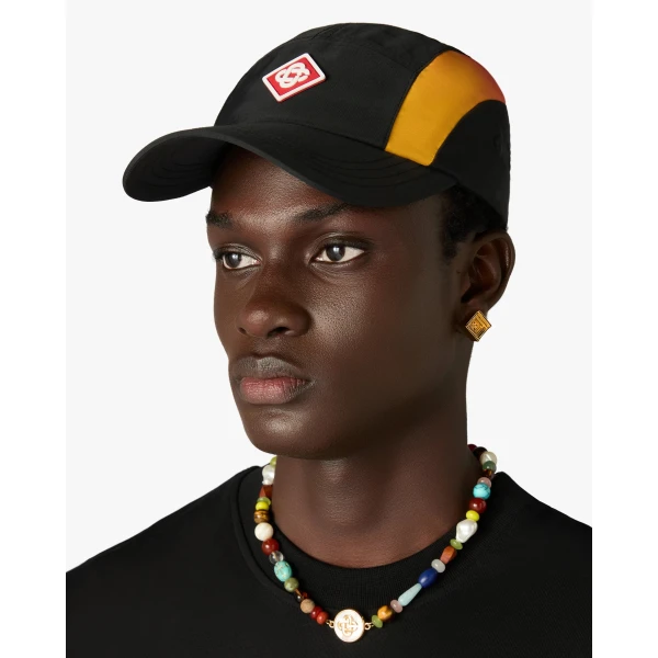 Casablanca Black & Orange Gradient Nylon Cap | Hats | Luxury Shoes 