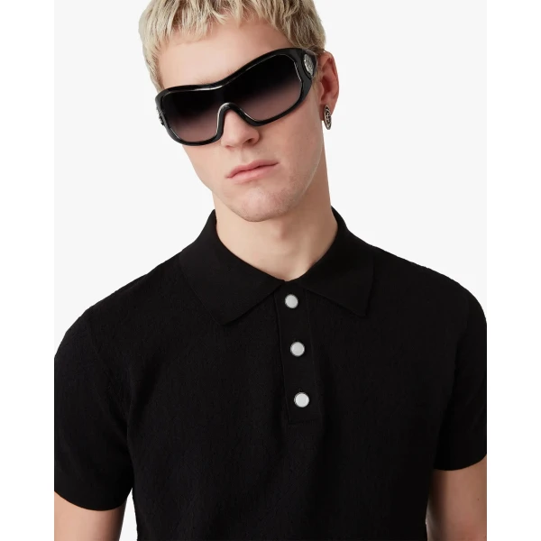 Casablanca Black Outline Shield Sunglasses | Sunglasses | Luxury Shoes 
