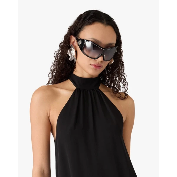 Casablanca Black Outline Shield Sunglasses | Sunglasses | Luxury Shoes 
