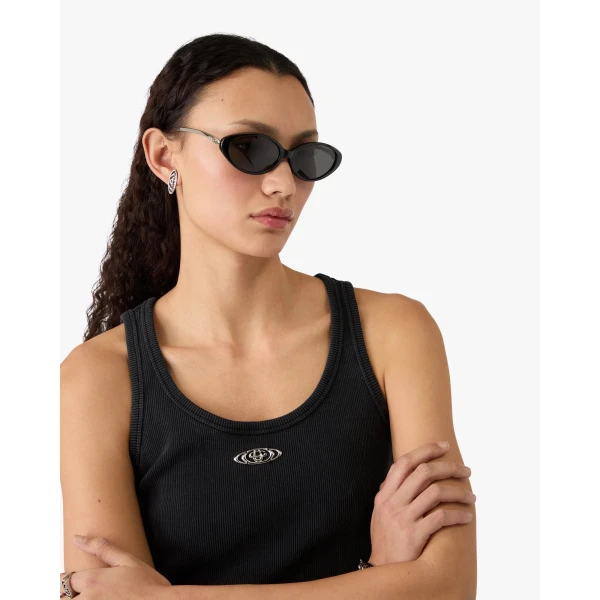 Casablanca Black Oval Curve Sunglasses | Sunglasses | Luxury Shoes 