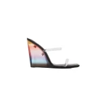 Casablanca Black Plexi Heeled Wedge Sandals | Sandals | Luxury Shoes 
