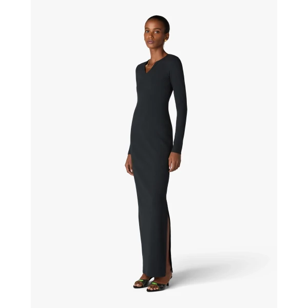 Casablanca Black Ribbed Jewellery Maxi Dress | Long Dresses | Luxury Shoes 