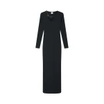 Casablanca Black Ribbed Jewellery Maxi Dress | Long Dresses | Luxury Shoes 