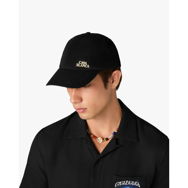 Casablanca Black Stacked Logo Rivet Cap | Hats | Luxury Shoes 