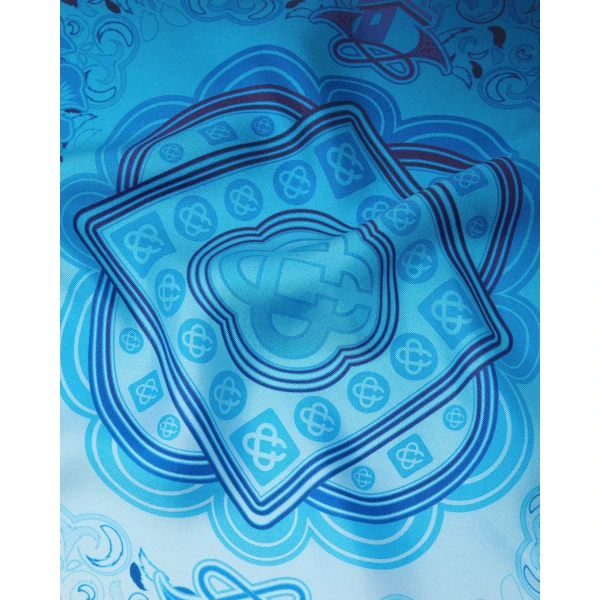 Casablanca Blue Gradient Egyptian Rug Medium Silk Scarf | Scarves | Luxury Shoes 