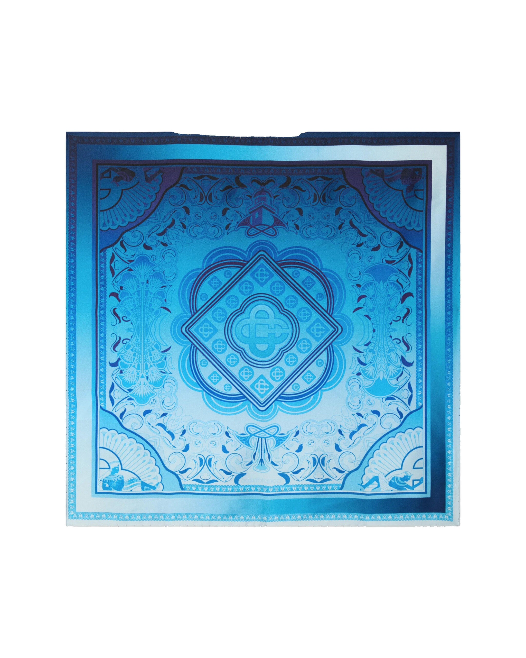 Casablanca Blue Gradient Egyptian Rug Medium Silk Scarf Casablanca Blue Gradient Egyptian Rug Medium Silk Scarf | Scarves | Luxury Shoes