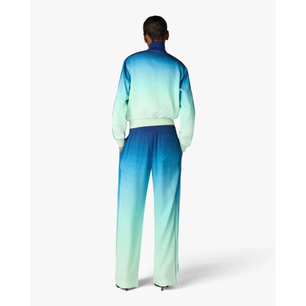 Casablanca Blue & Green Gradient Monogram Jacquard Track Jacket | Jackets | Luxury Shoes 