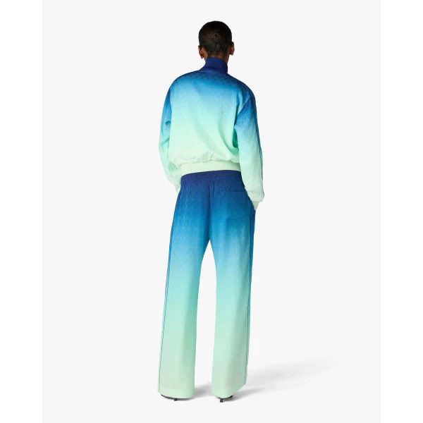 Casablanca Blue & Green Gradient Monogram Jacquard Trousers | Pants | Luxury Shoes 