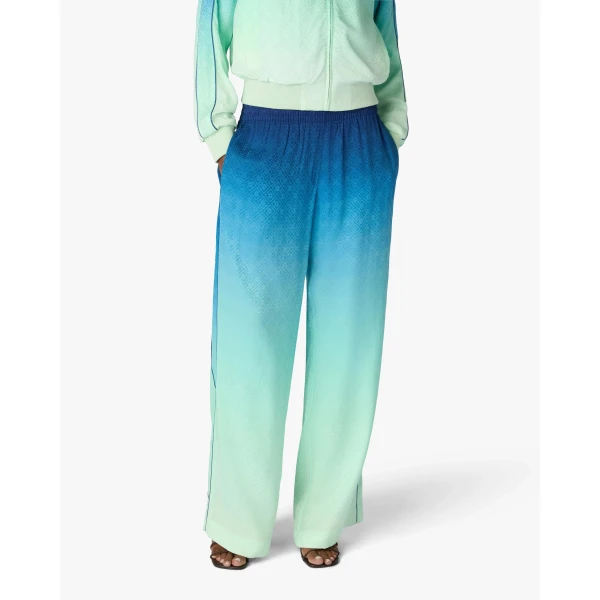 Casablanca Blue & Green Gradient Monogram Jacquard Trousers | Pants | Luxury Shoes 