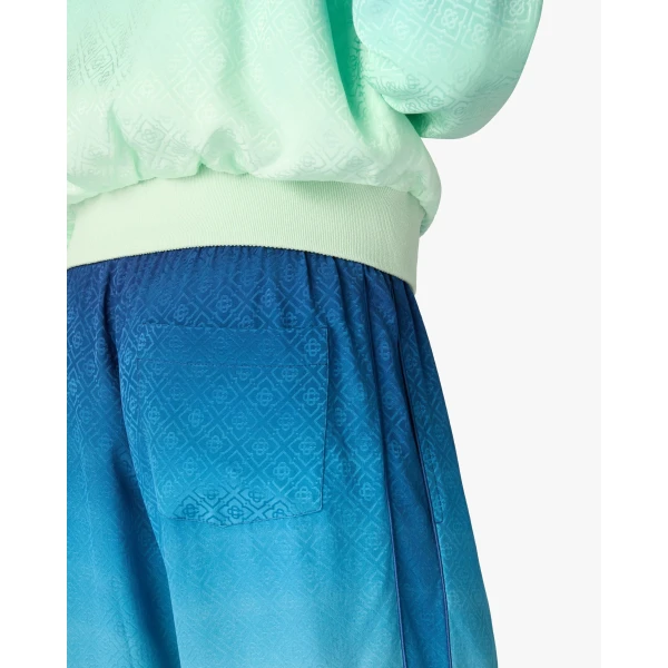 Casablanca Blue & Green Gradient Monogram Jacquard Trousers | Pants | Luxury Shoes 