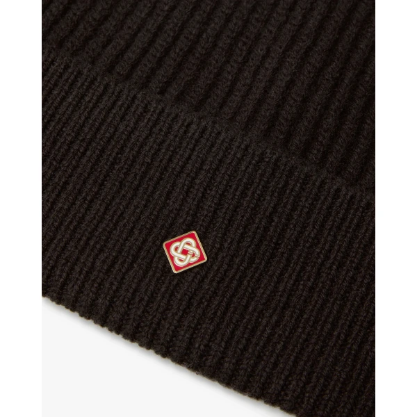 Casablanca Brown Classic Ribbed Knit Beanie | Hats | Luxury Shoes 