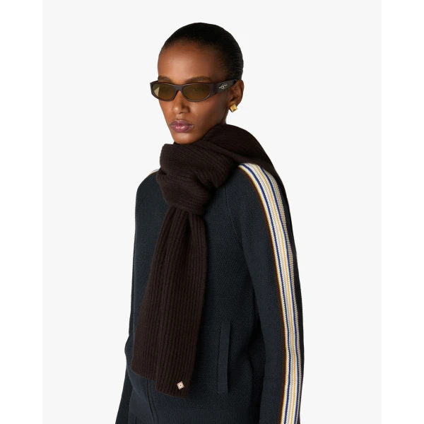 Casablanca Brown Classic Wool Scarf | Scarves | Luxury Shoes 