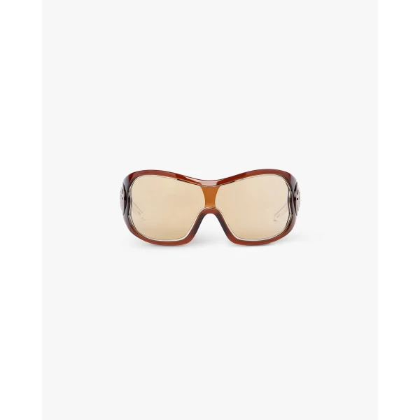 Casablanca Brown Outline Shield Sunglasses | Sunglasses | Luxury Shoes 