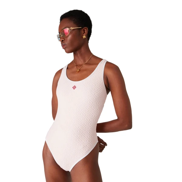 Casablanca Cream Monogram Swimsuit | Swimsuits | Luxury Shoes 