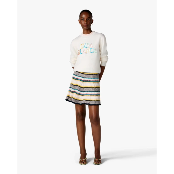 Casablanca Cream Stacked Logo Jumper | Sweater | Luxury Shoes 