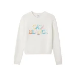 Casablanca Cream Stacked Logo Jumper | Sweater | Luxury Shoes 