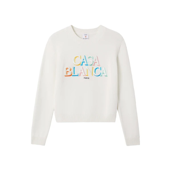 Cream Stacked Logo Jumper