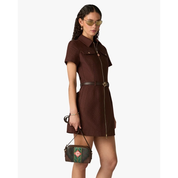 Casablanca Dark Brown Monogram Crossbody Bag | Shoulder & Crossbody Bags | Luxury Shoes 