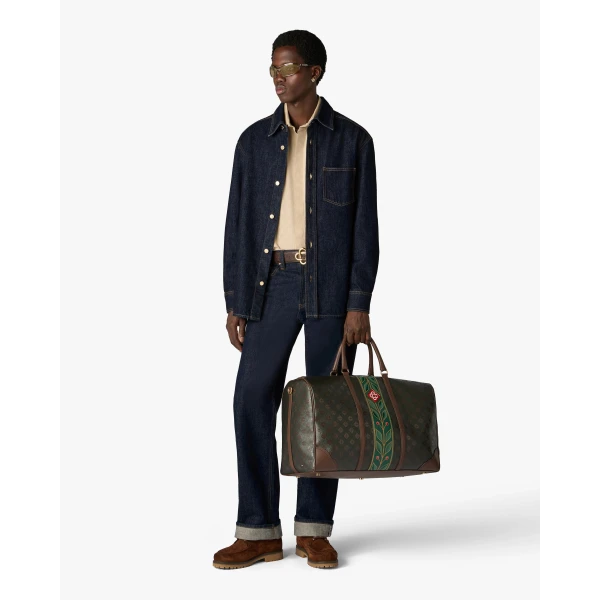 Casablanca Dark Brown Monogram Weekender Bag | Totes & Top-Handle Bags | Luxury Shoes 