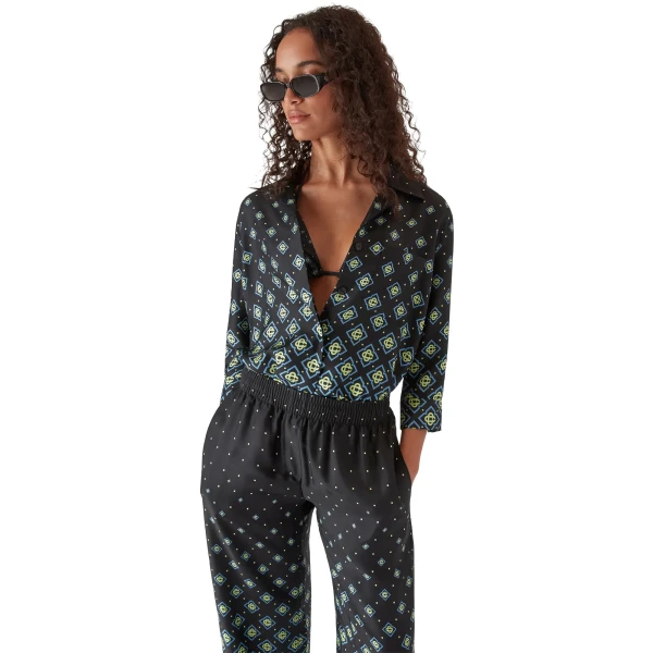 Casablanca Degrade Monogram Long Sleeve Silk Shirt | Shirt | Luxury Shoes 