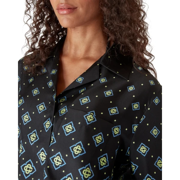 Casablanca Degrade Monogram Long Sleeve Silk Shirt | Shirt | Luxury Shoes 