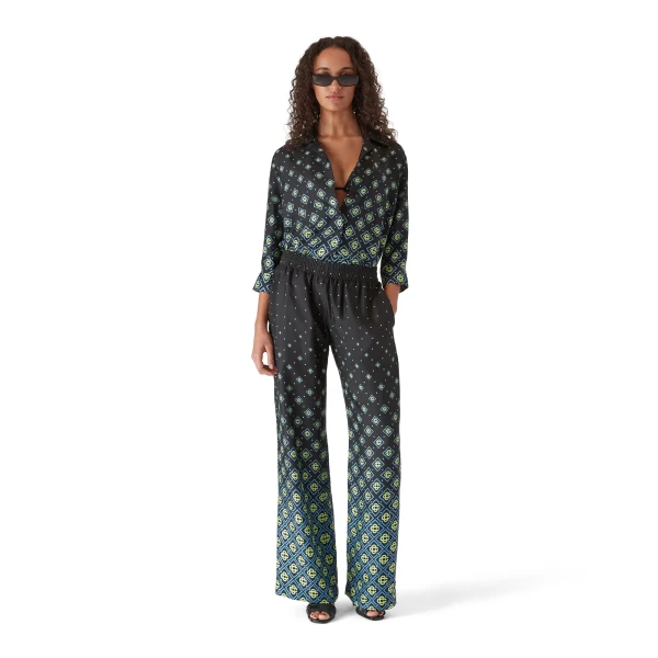 Casablanca Degrade Monogram Silk Trousers | Pants | Luxury Shoes 