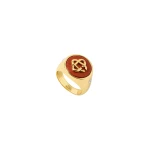 Casablanca Gold & Red Stone Signet Ring | Rings | Luxury Shoes 