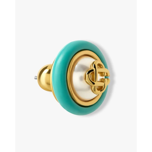 Casablanca Gold & Turquoise Pearl Studs | Earrings | Luxury Shoes 